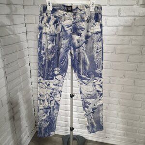 BGD Urban Outfitters Men's Size 32 Navy & Off White Slim Statue Pattern Jeans